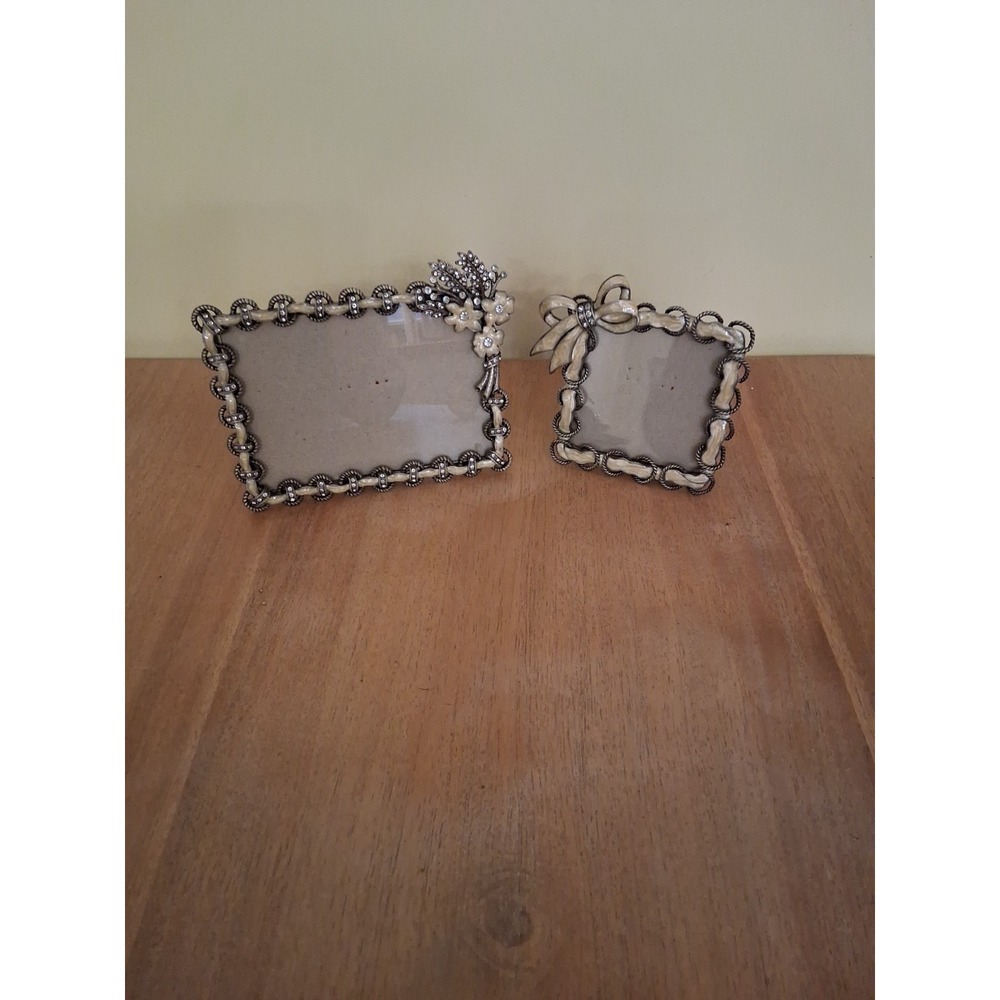 Sixtrees Photo Prame Lot Of 2 . Metal With Enamel. Small